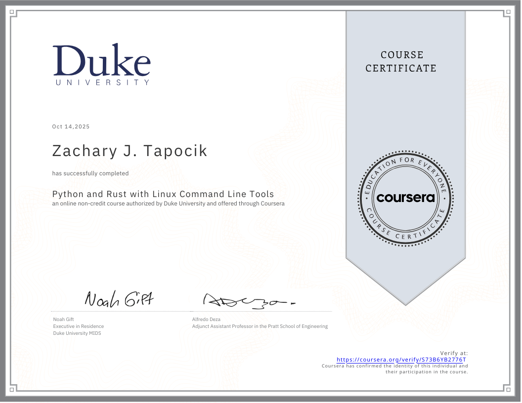 Python and Rust with Linux Command Line Tools